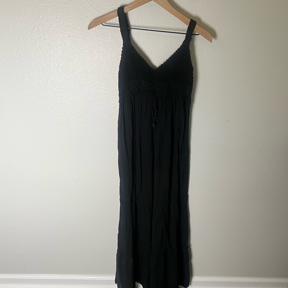 Black Maxi Dress with Crochet top sz S/M